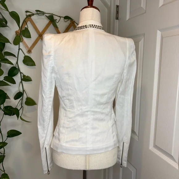 PLASTIC ISLAND White Studded Blazer Suit Jacket - Picture 5 of 8